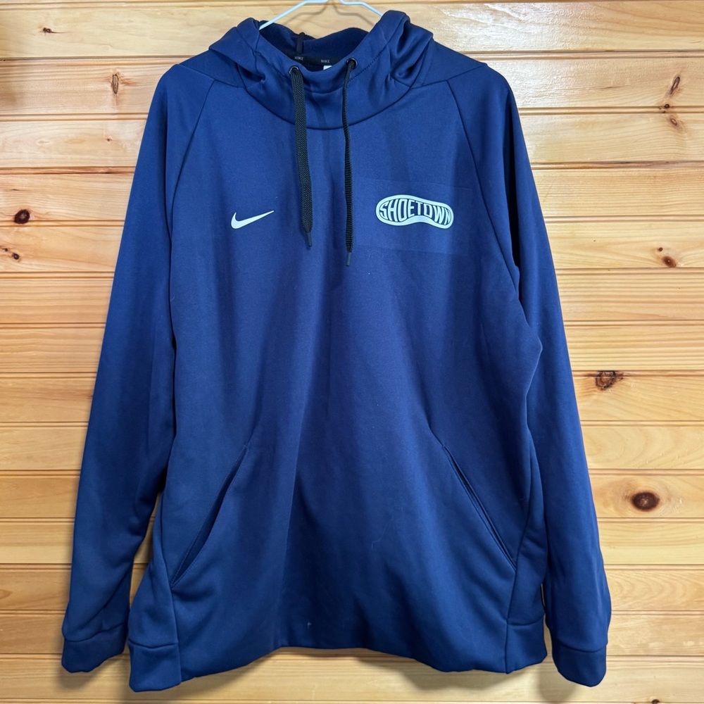 Nike Shoe Town Dri-Fit Navy Blue Pullover Hoodie XL